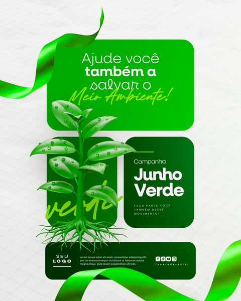 JUNHO VERDE CAMPANHA DE CONSCIENTIZAÇÃO DO MEIO AMBIENTE SOCIAL MEDIA FEED