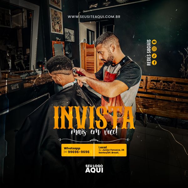 BARBEARIA, BARBEIRO, CABELELEIRO - SOCIAL MEDIA - PSD EDITÁVEL