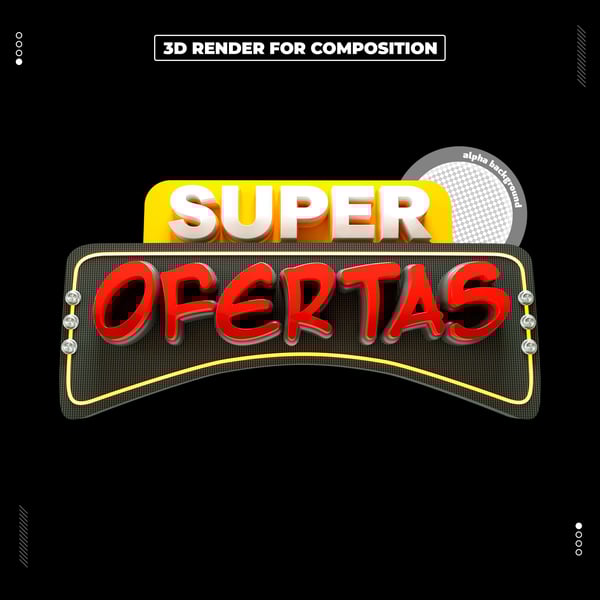 SELO 3D SUPER OFERTAS PARA COMPOSIÇÃO