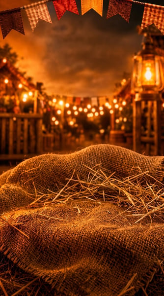 Fazenda com bandeirinhas lamparinas fenos festa junina e são joão 01