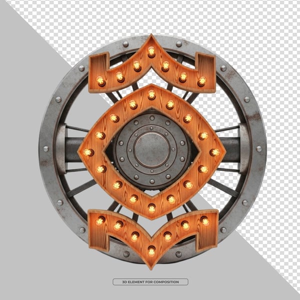 ELEMENTO 3D PNG ESTRUTURA DE MADEIRA COM LED3