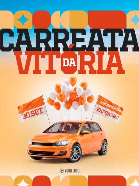 CARREATA DA VITÓRIA CAMPANHA POLÍTICA SOCIAL MEDIA FLYER PSD EDITÁVEL