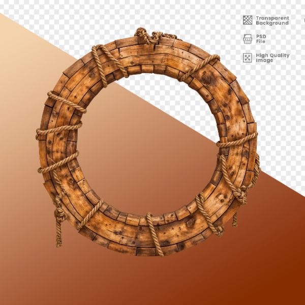 RODA DE MADEIRA COM CORDAS - ELEMENTO PARA COMPOSIÇÃO