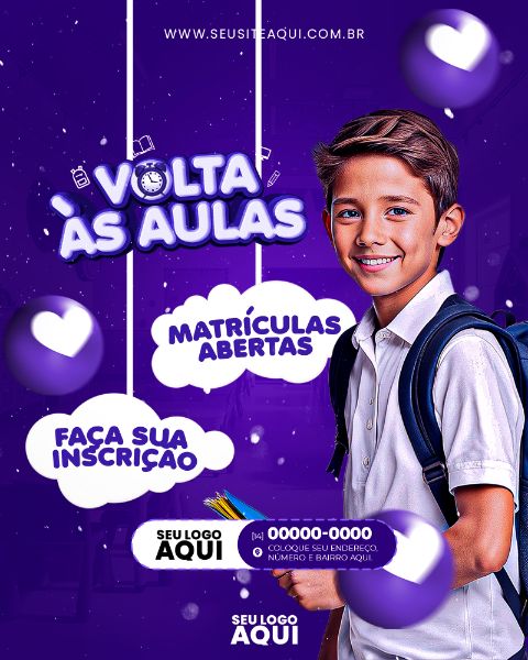 FEED | VOLTA ÀS AULAS | MATRÍCULAS ABERTAS | ESCOLA | PSD EDITÁVEL
