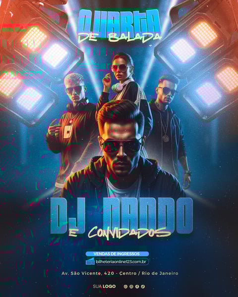 FLYER EVENTO SOCIAL MEDIA EVENTO DJ - SERTANEJO - BAILE - FESTA - ELETRONICO