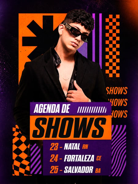 FLYER ARTISTA AGENDA DE SHOWS AGENDA SEMANAL PSD EDITÁVEL