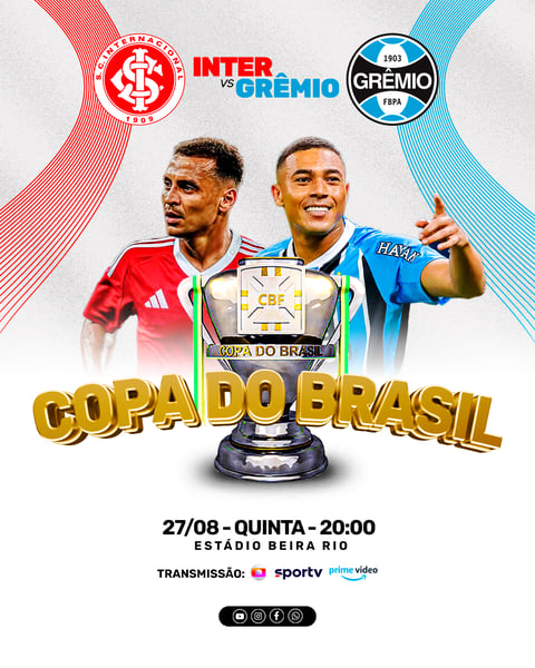 Copa do Brasil Inter vs Grêmio Quartas de Finais PSD Editável