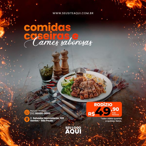 FEED QUADRADO - AÇOUGUE | CARNE | CHURRASCO | SOCIAL MEDIA | PSD EDITÁVEL