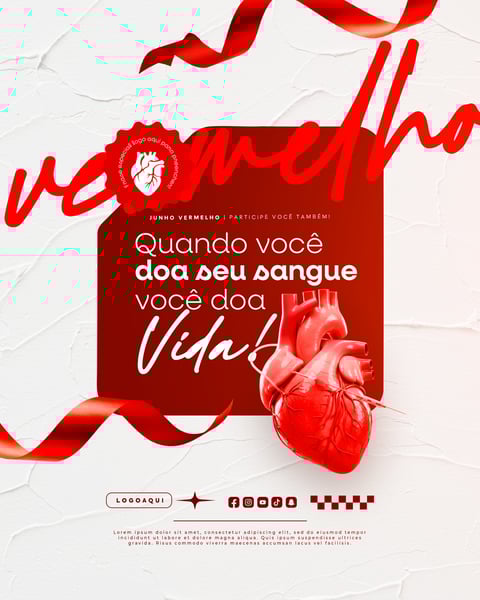 JUNHO VERMELHO CAMPANHA DE DOAÇÃO DE SANGUE CAMPANHA DE SAÚDE SOCIAL MEDIA FEED