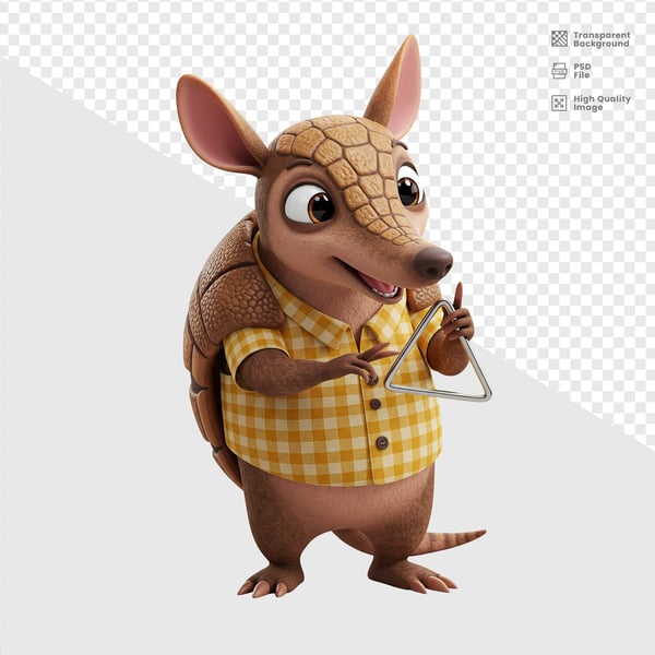 MASCOTE 3D TATU CAIPIRA 3