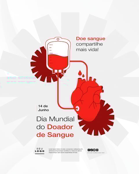 DIA MUNDIAL DO DOADOR DE SANGUE 14 DE JUNHO SOCIAL MEDIA POST FEED