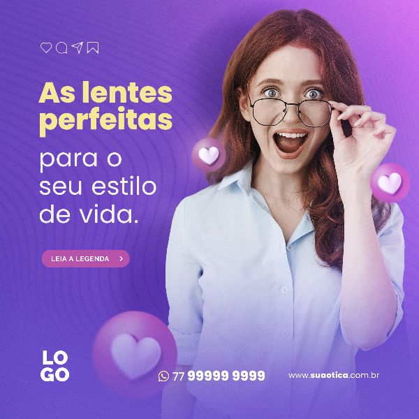 AS LENTES PERFEITAS | SOCIAL MEDIA - ÓTICA