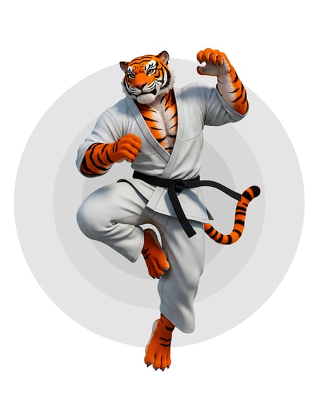SOCIAL MEDIA MASCOTE TIGRE KARATE ACADEMIA