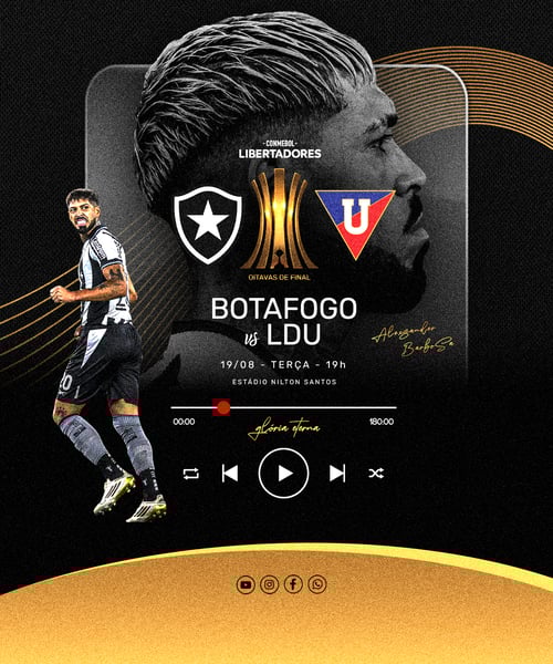 FLYER ESPORTIVO FUTEBOL LIBERTADORES BOTAFOGO