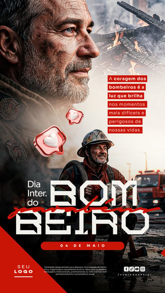 DIA INTERNACIONAL DO BOMBEIRO 04 DE MAIO STORY SOCIAL MEDIA PSD EDITÁVEL 2