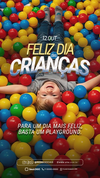 FELIZ DIA DAS CRIANÇAS 12 DE OUTUBRO STORY SOCIAL MEDIA PSD EDITÁVEL 10