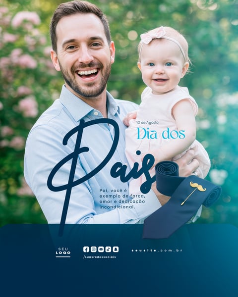 DIA DOS PAIS AGOSTO SOCIAL MEDIA POST EDITÁVEL FEED 30