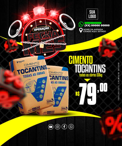 ENCARTE FECHA MÊS PRODUTOS EDITÁVEL