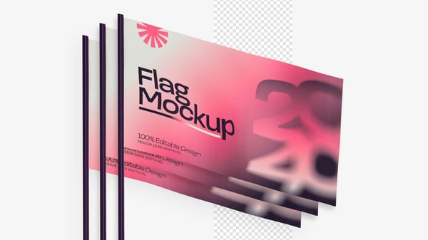 MOCKUP BANDEIRA 3D REALISTA FLAG POLÍTICA ADESIVO PSD EDITÁVEL 38