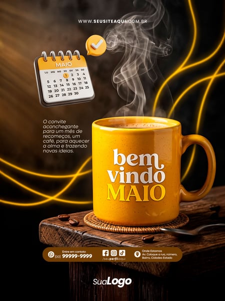 POST FEED BEM VINDO MAIO SOCIAL MEDIA PSD EDITÁVEL TEMPLATE 9