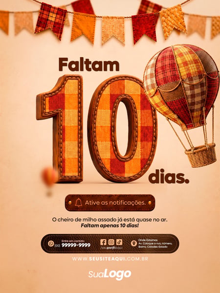 POST FEED FESTA JUNINA SÃO JOÃO SOCIAL MEDIA TEMPLATE PSD EDITÁVEL 16