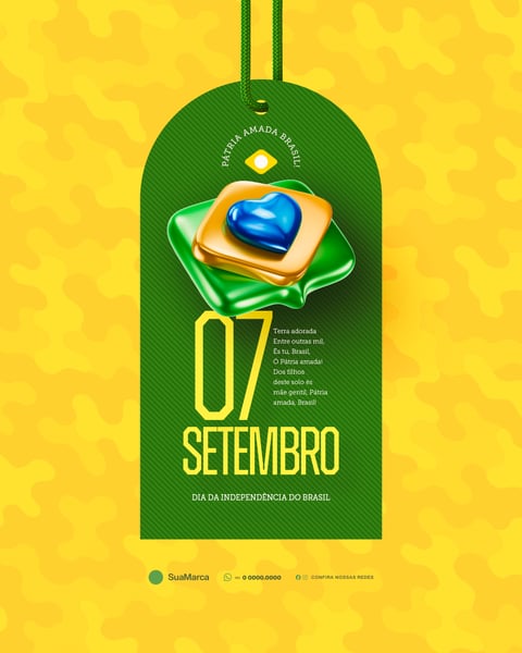 Dia da Independência do Brasil 07 de Setembro Social Media PSD Editável