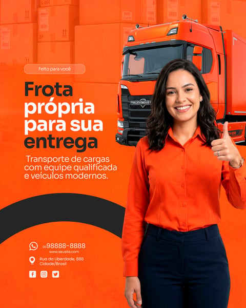 SOCIAL MEDIA TRANSPORTADORA E SERVIÇO DE ENTREGA PSD EDITÁVEL 5