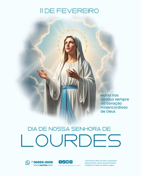 DIA DE NOSSA SENHORA DE LOURDES 11 DE FEVEREIRO SOCIAL MEDIA PSD EDITÁVEL 8