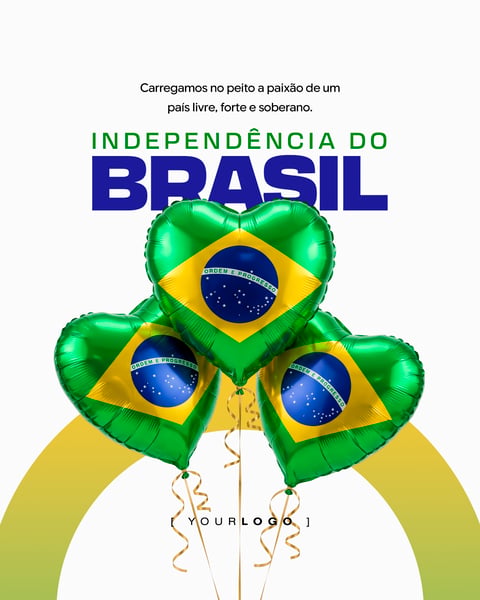 SOCIAL MEDIA DIA DA INDEPENDÊNCIA BALÕES DE CORAÇÃO PSD EDITÁVEL