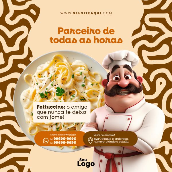 FEED QUADRADO - CASA DE MASSAS | RESTAURANTE | PSD EDITÁVEL