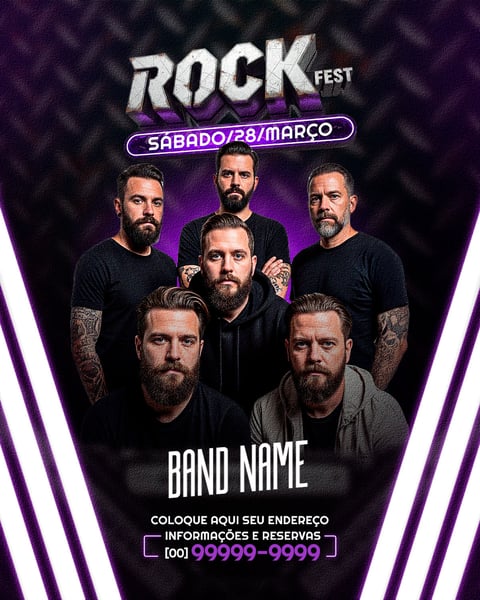FLYER FEED EVENTO SHOW ROCK SOCIAL MEDIA PSD EDITÁVEL 1