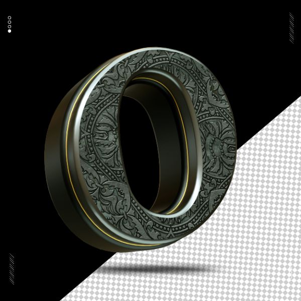 NÚMERO 3D MEDIEVAL PRATA PARA COMPOSIÇÃO