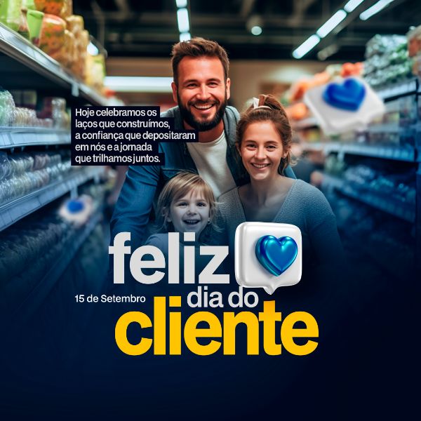 DIA DO CLIENTE 15 DE SETEMBRO POST BANNER COMEMORATIVO PSD EDITÁVEL