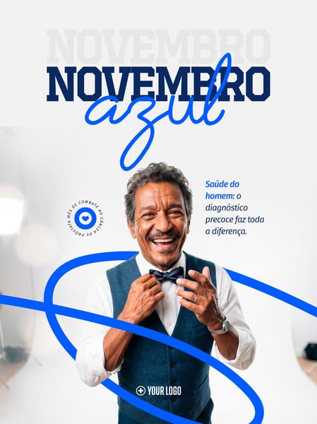 SAÚDE MASCULINA NOVEMBRO AZUL SOCIAL MEDIA FLYER PSD EDITÁVEL