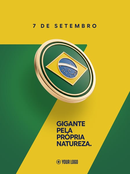 SÍMBOLO NACIONAL 7 DE SETEMBRO SOCIAL MEDIA FLYER PSD EDITÁVEL