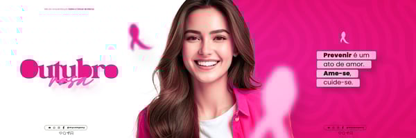 OUTUBRO ROSA MÊS DE CONSCIENTIZAÇÃO SOBRE O CÂNCER DE MAMA SOCIAL MEDIA FLYER PSD EDITÁVEL A4