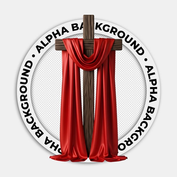 Cruz DE MADEIRA COM UM TECIDO VERMELHO EM VOLTA DO TECIDO 02