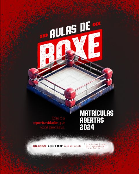 SOCIAL MEDIA - AULAS DE BOXE - MATRÍCULAS ABERTAS 2024