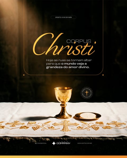 CORPUS CHRISTI IGREJA CATÓLICA EUCARISTIA CELEBRAÇÃO SOCIAL MEDIA PSD EDITÁVEL 3