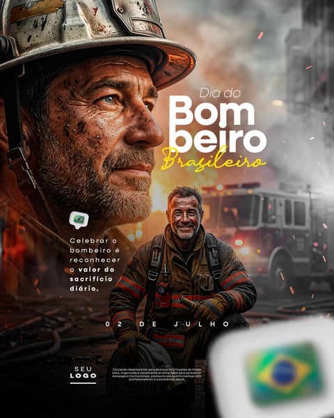 DIA DO BOMBEIRO BRASILEIRO 02 DE JULHO SOCIAL MEDIA PSD EDITÁVEL 3