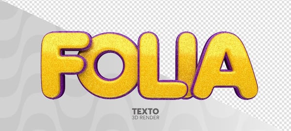 TEXTO 3D FOLIA DE CARNAVAL