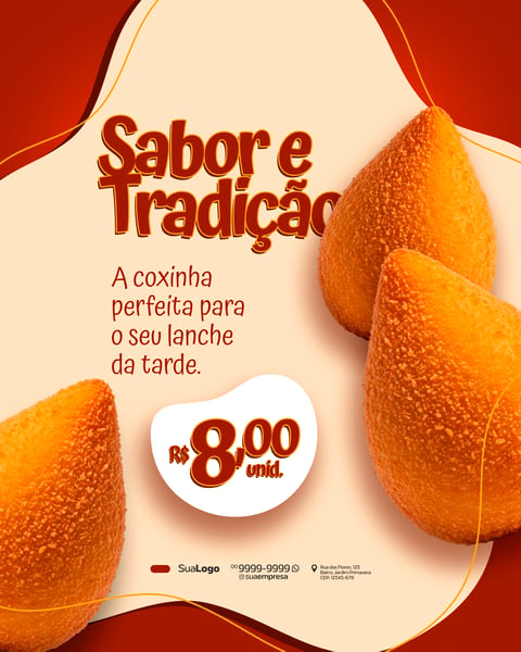 SALGADOS LANCHONETE PROMOÇÃO SOCIAL MEDIA PSD EDITÁVEL 1
