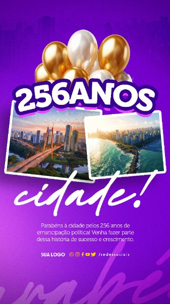 STORY - ANIVERSÁRIO CIDADE - ROXO