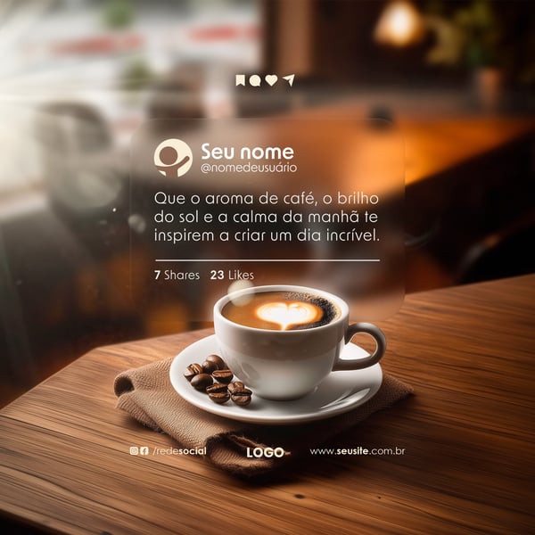 KGB MOTIVACIONAL BOM DIA QUE TE INSPIREM A CRIAR UM DIA INCRÍVEL PSD EDITÁVEL FEED