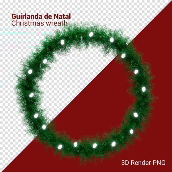 RMC GUIRLANDA DE NATAL 3D RENDER PNG PARA COMPOSIÇÃO (27)