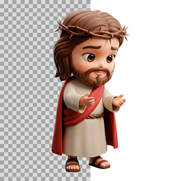 JIQ MASCOTE 3D - JESUS PNG TRANSPARENTE 4