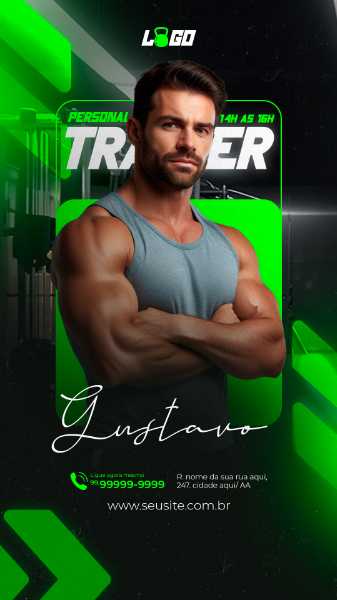 STORY ACADEMIA PERSONAL TRAINER E HORÁRIO SOCIAL MEDIA PSD