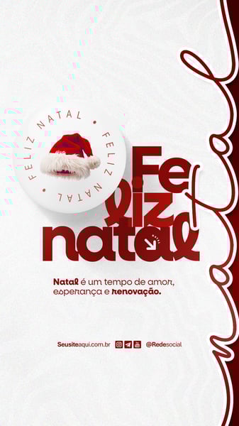 FELIZ NATAL 25 DE DEZEMBRO SOCIAL MEDIA PSD EDITÁVEL