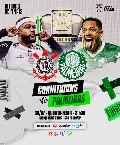 FLYER ESPORTIVO FUTEBOL COPA DO BRASIL CORINTHIANS vs PALMEIRAS