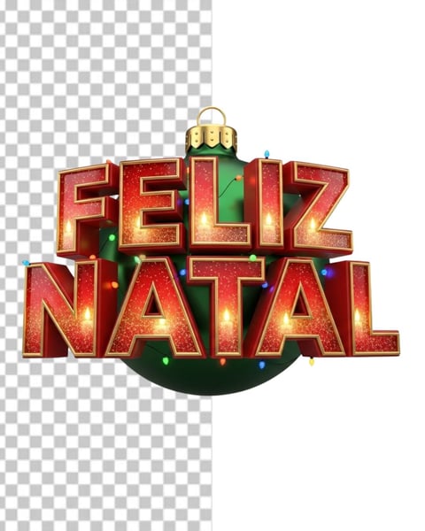 IMAGEM PARA COMPOSIÇÃO SELO 3D FELIZ NATAL PNG TRANSPARENTE